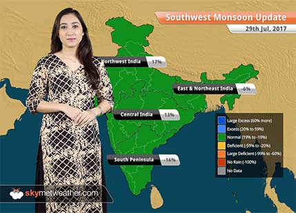 Monsoon Forecast for Jul 30, 2017: Light rains in Delhi, Punjab, Gujarat, Rajasthan; Heavy in Uttarakhand