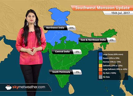 Monsoon Forecast for Jul 16, 2017: Heavy Monsoon rains to lash Madhya Pradesh, Rajasthan, Gujarat