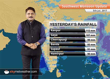 Monsoon Forecast for Jul 6, 2017: Heavy monsoon rains in Uttar Pradesh