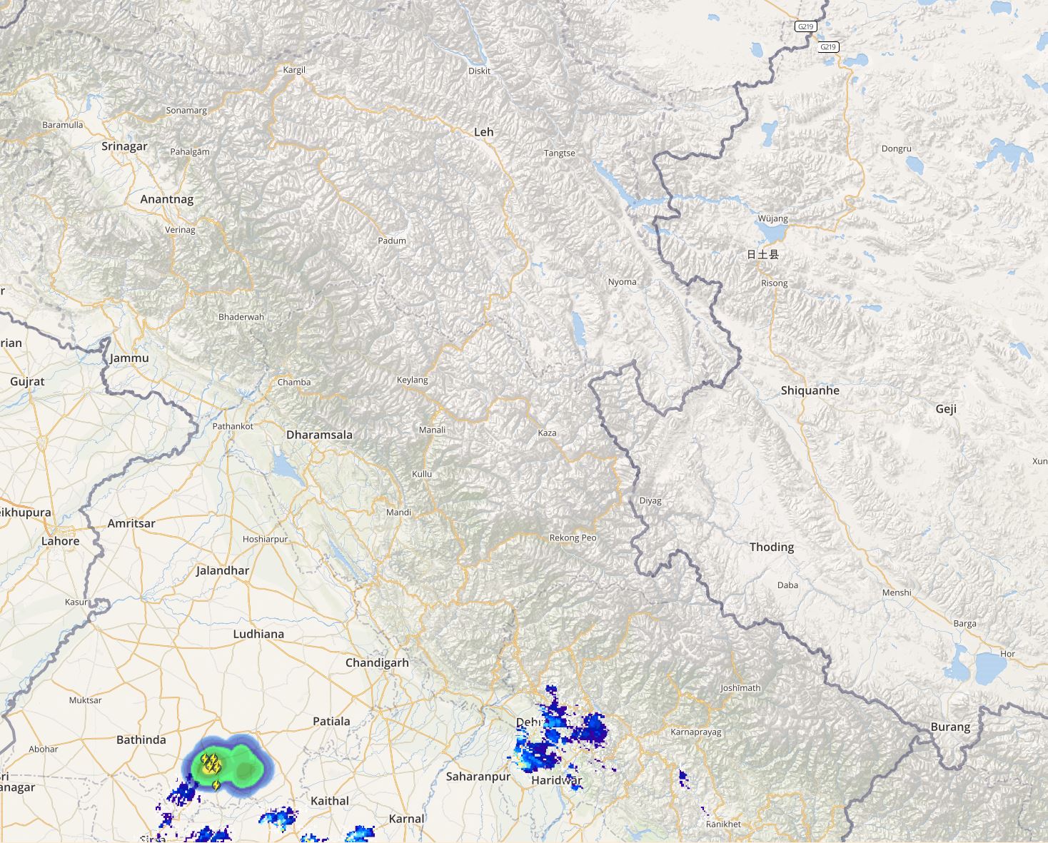 Jammu kashmir, Himachal and Uttarakhand lightning and rain