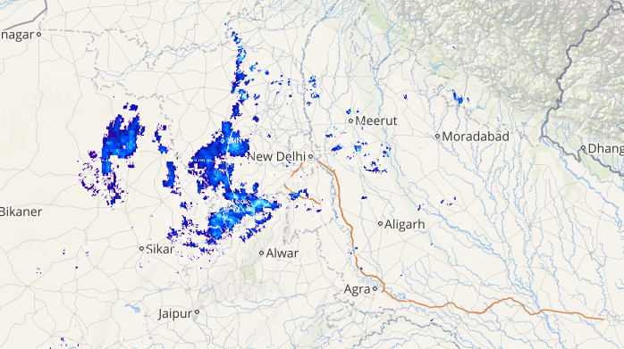 Live status of Lightning and thunderstorm across India