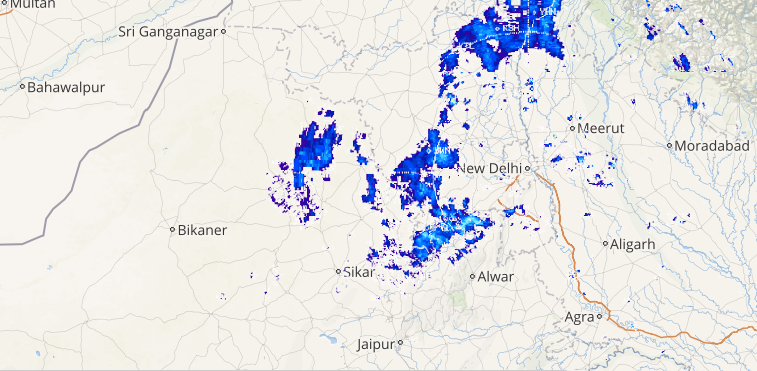 Live status of Lightning and thunderstorm across India