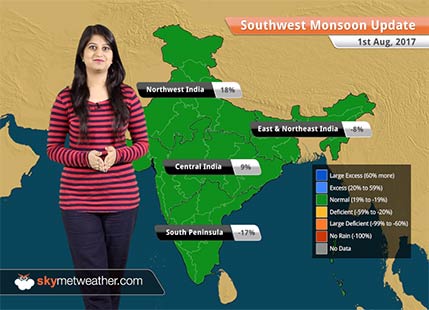 Monsoon Forecast for Aug 2, 2017: Rain in Delhi NCR, Tamil Nadu, Punjab, Haryana