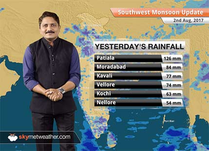 Monsoon Forecast for Aug 3, 2017: Rain in Delhi, Amritsar, Chandigarh, Lucknow, Varanasi, Allahabad