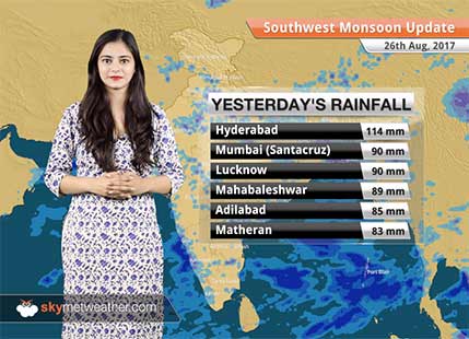 Monsoon Forecast for Aug 27, 2017: Rain in Chhattisgarh, Uttar Pradesh, Rajasthan, Madhya Pradesh