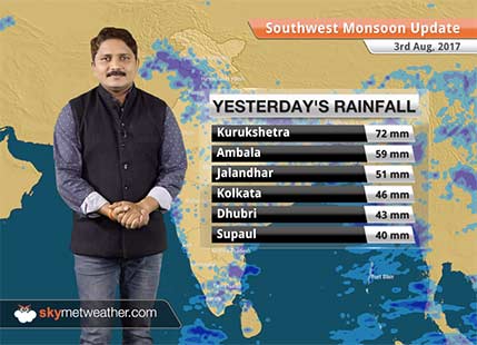 Monsoon Forecast for Aug 4, 2017: Rain in Lucknow, Meerut, Varanasi, Allahabad, Amritsar, Karnal, Delhi