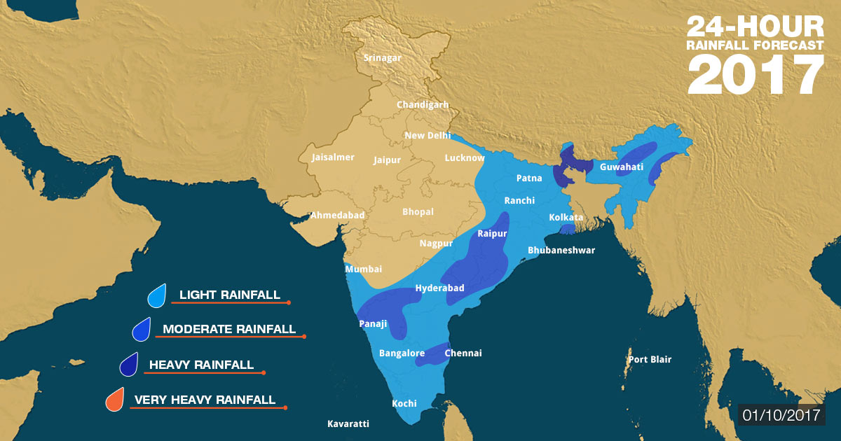 Monsoon Rain Map For Next Week Southwest Monsoon Forecast For October 1 Across India | Skymet Weather  Services