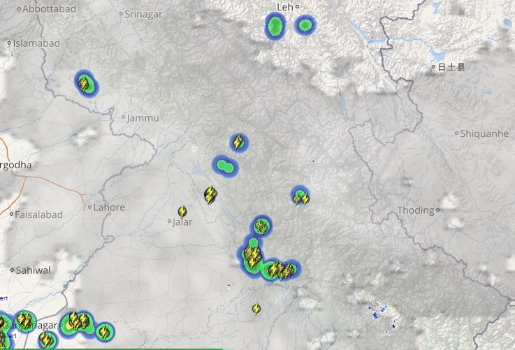 Lightning in Jammu Kashmir