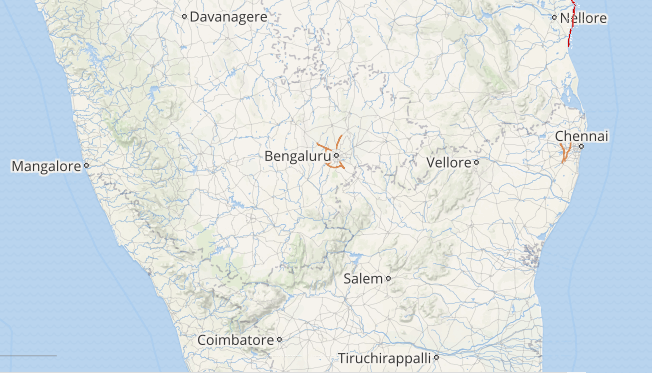 Live status of Lightning and thunderstorm across India