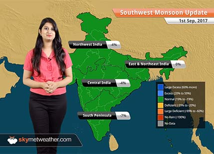 Monsoon Forecast for Sep 2, 2017: Rain in Delhi, Uttar Pradesh, Bihar, Uttarakhand