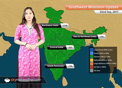 Monsoon Forecast for Sep 23, 2017: Rain in Delhi, Maharashtra, Madhya Pradesh, Uttarakhand