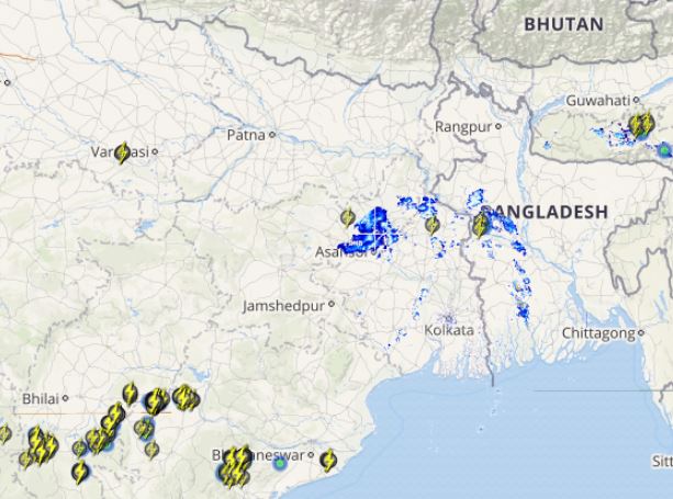 Lightning inUP, Bihar, Jharkhand and WB