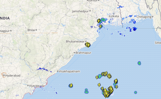 Live status of Lightning and thunderstorm across India