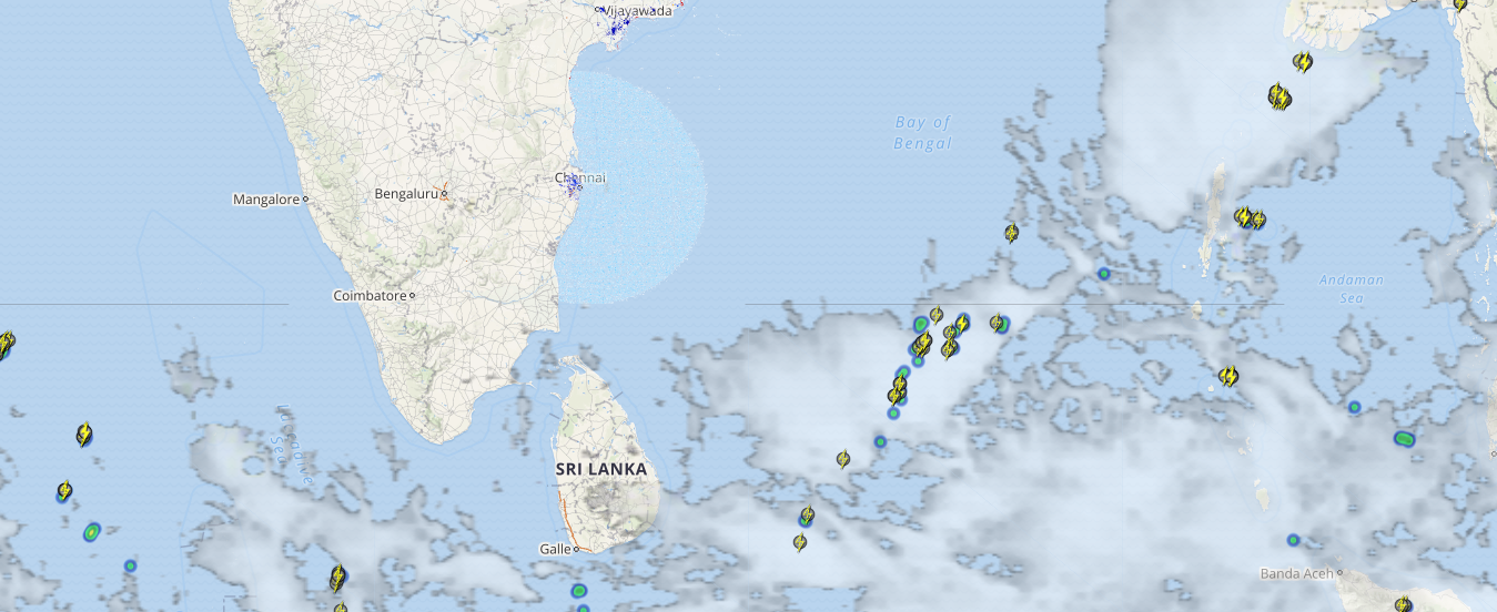 Live Lightning over parts of India