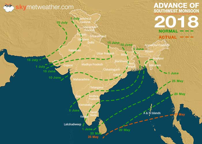 Monsoon 2018 arrives in Karnataka with a bang | Skymet Weather Services