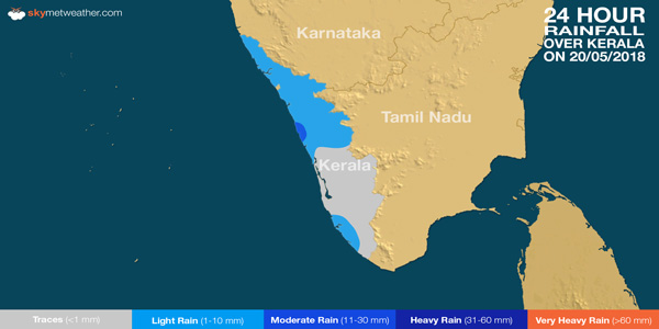 Rainfall in Kerala on May 20