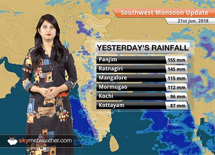 Monsoon Forecast for June 22, 2018: Monsoon rain in Goa, Vidarbha, West Bengal, Chhattisgarh