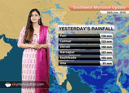 Monsoon Forecast for June 29, 2018: Rain in Kashmir, MP, Jharkhand, Monsoon in Delhi