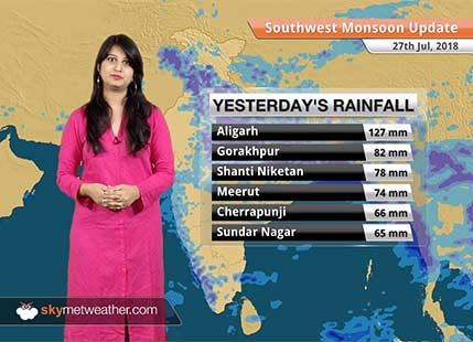 Monsoon Forecast for July 28, 2018: Rain in Delhi, Uttar Pradesh, Himachal Pradesh, Uttarakhand