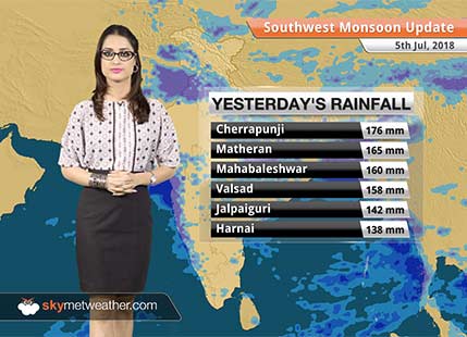 Monsoon Forecast for July 6, 2018: Heavy rain in Southeast Madhya Pradesh, Vidarbha, Assam