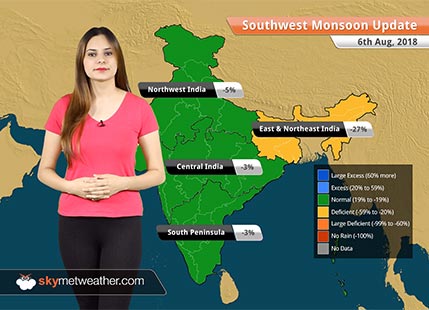 Monsoon Forecast for Aug 7, 2018: Heavy rain in Jharkhand, North Odisha, West Bengal