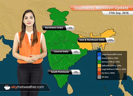 Monsoon Forecast for Sep 18, 2018: More rains in Andhra Pradesh, Tamil Nadu, and South Interior Karnataka