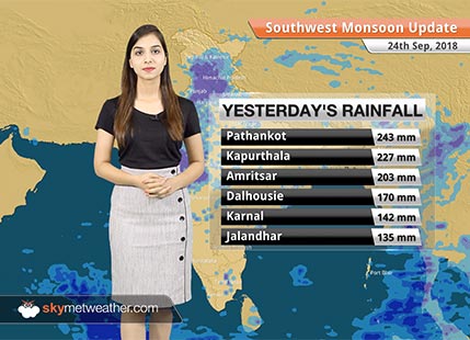 Monsoon Forecast for Sep 25, 2018: Heavy rains ahead for Himachal Pradesh, Uttarakhand and Rajasthan