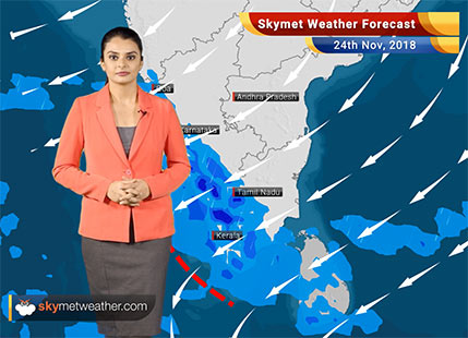 Weather Forecast for Nov 24: Rains to reduce over Tamil Nadu; drop in minimums over North-west plains