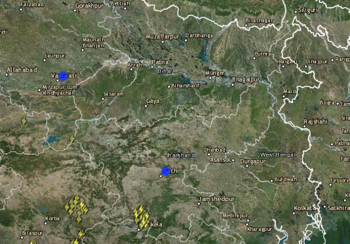 Live Lightning, Rain and Thuderstorm report across India