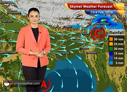 Weather Forecast Feb 23: Minimums to drop over Chandigarh, Hisar, Jhansi; rain over Assam