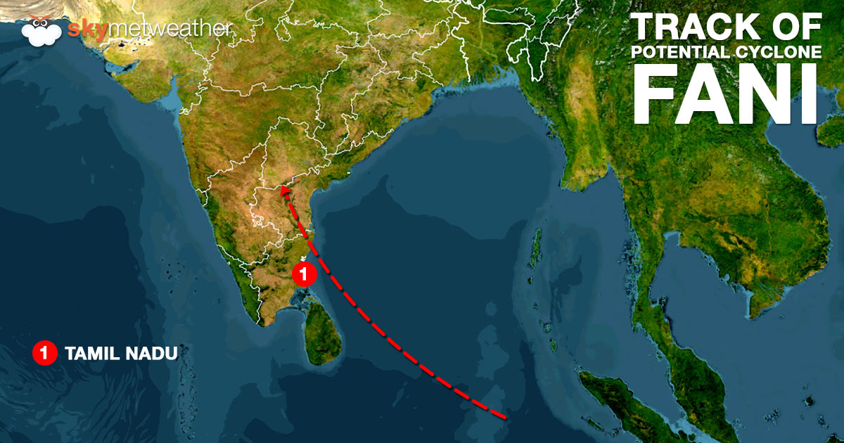 Track of possible Cyclone Fani 1