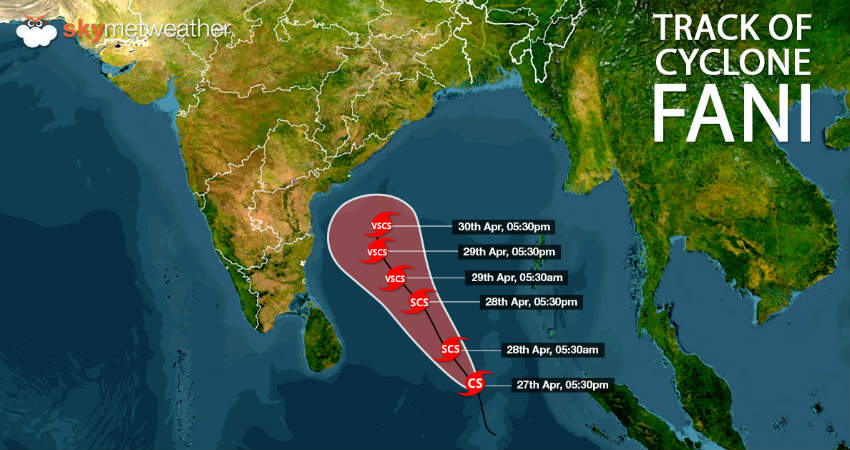 Cyclone Fani track