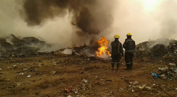 Ghazipur landfill fire art