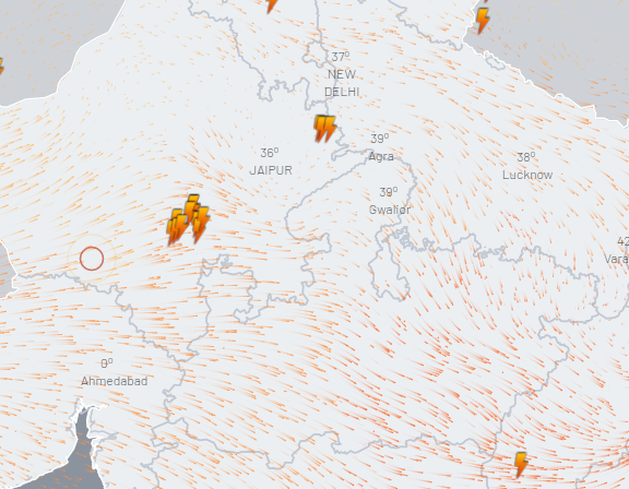 Lightning over Rajasthan