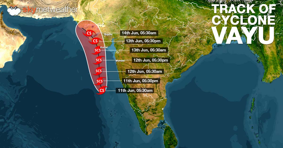 Cyclone Vayu intensifies to 'very severe cyclonic storm', to hit Gujarat  coast tomorrow