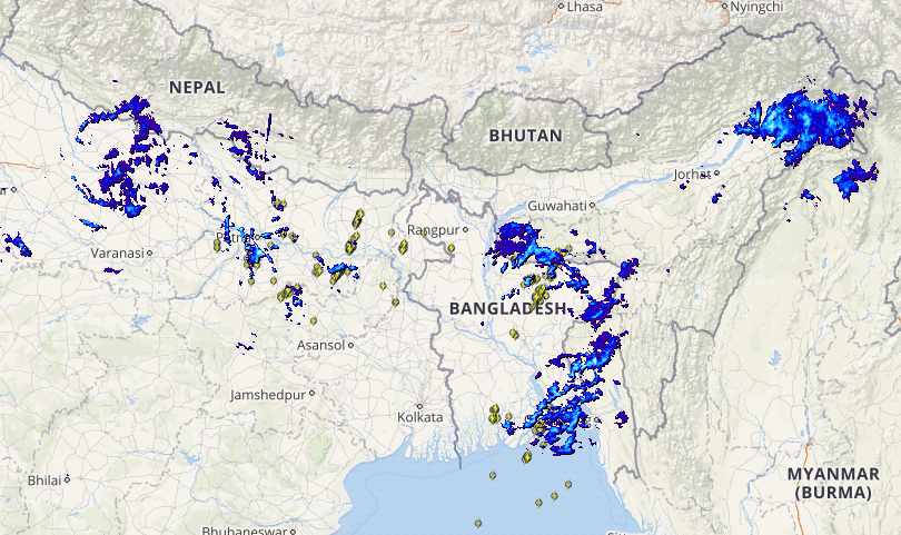 Live lightning and thunderstorm report across India