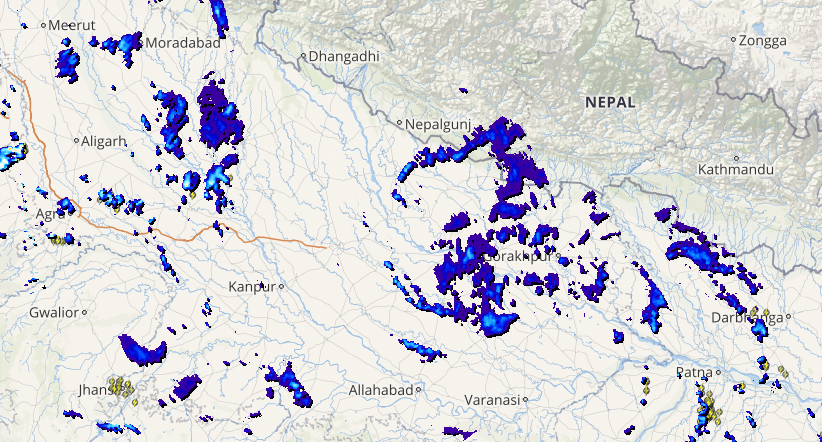 Live lightning and thunderstorm report across India