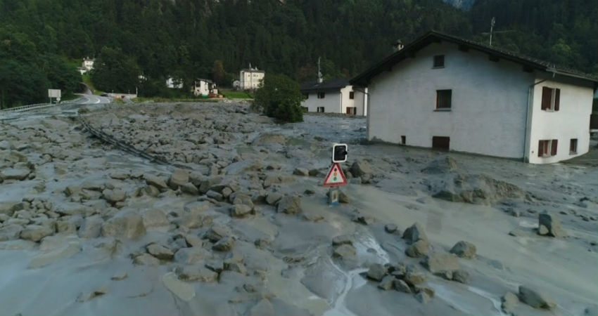 Torrential rains in Swiss Alps