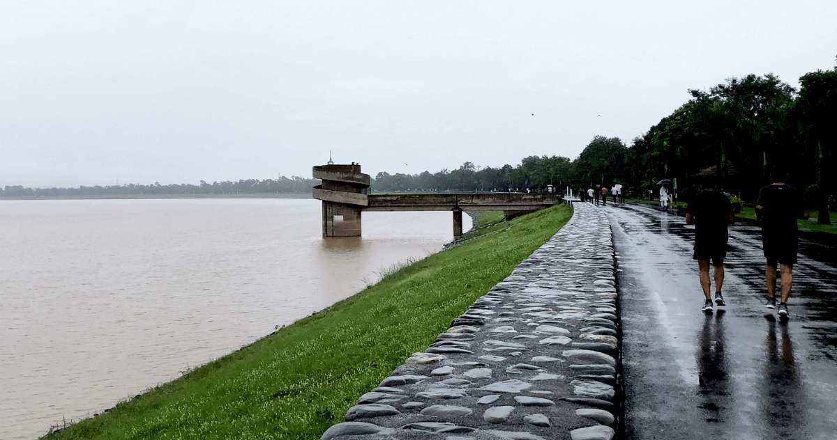 Chandigarh Water Reservoir in India Monsoon