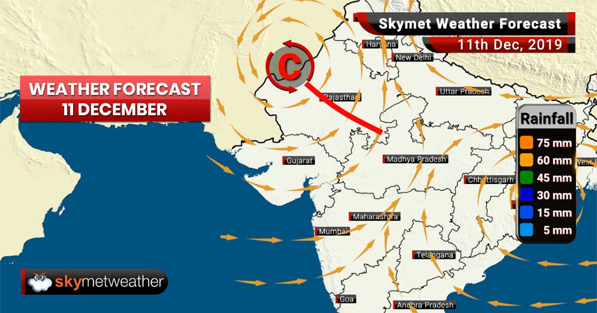 Weather Forecast Dec 11 Rain and snow in Kashmir, dry weather in