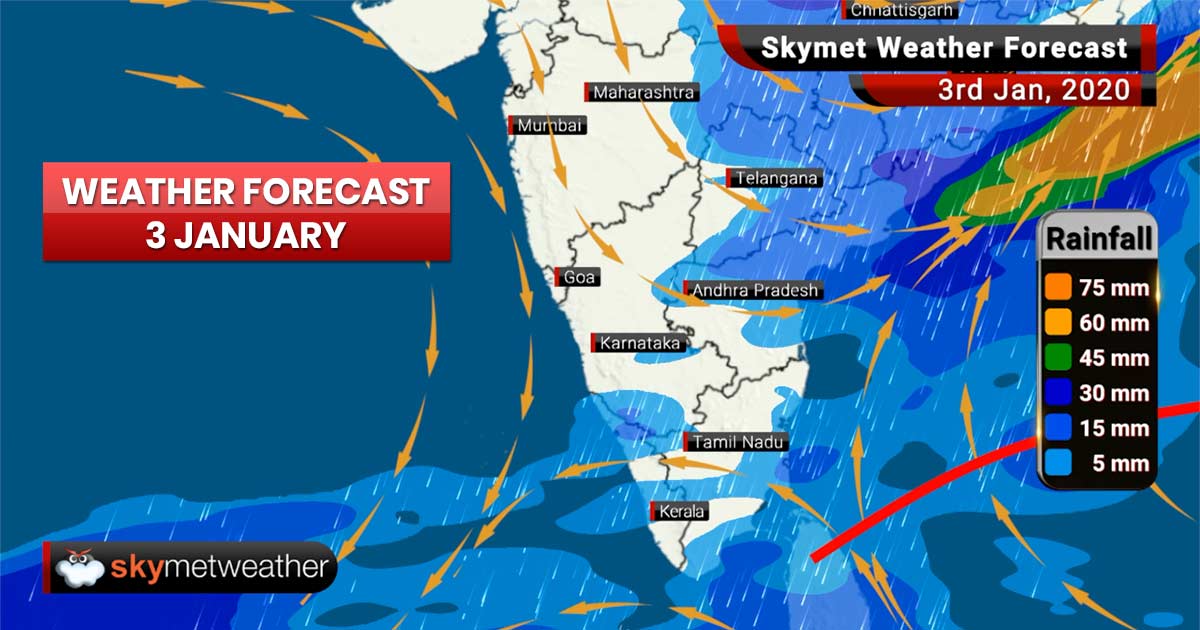 Weather Forecast Jan 3: Rain ahead for Hyderabad, Kolkata, Chennai, pollution to soar in Delhi