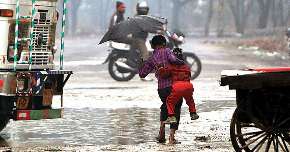 Winter rain in Delhi