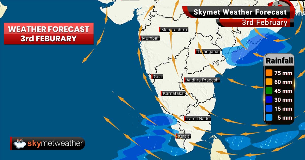 Weather Forecast for Feb 3: Chhattisgarh, Madhya Pradesh and Maharashtra to receive light rains