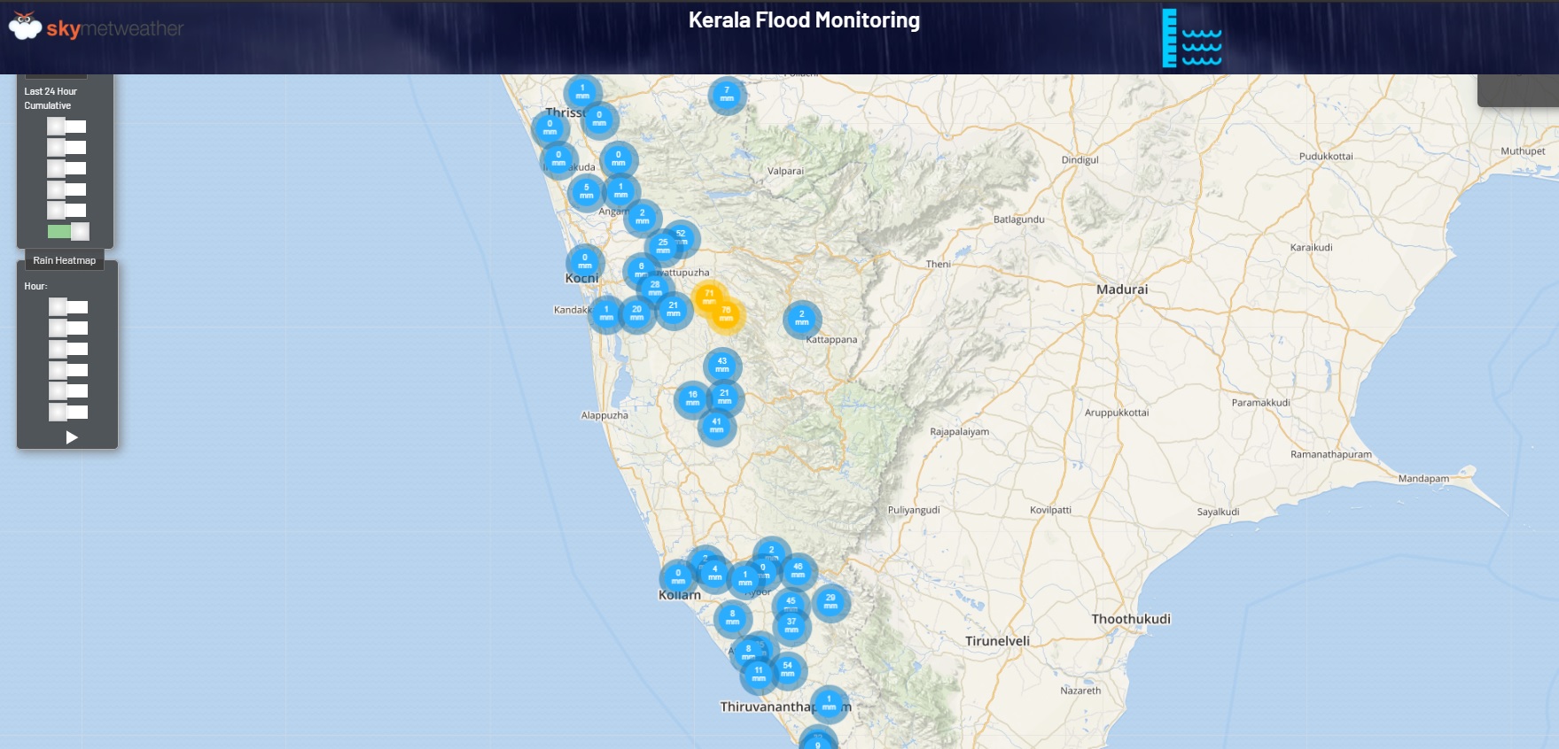 Kerala Rainfall recorded on May 29