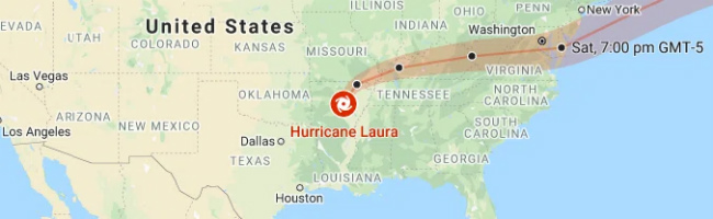 Hurricane Laura track